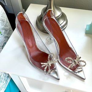 Amina Muaddi Glass Slipper Heels